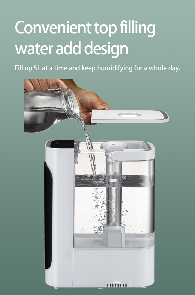 Top filling design of the humidifier