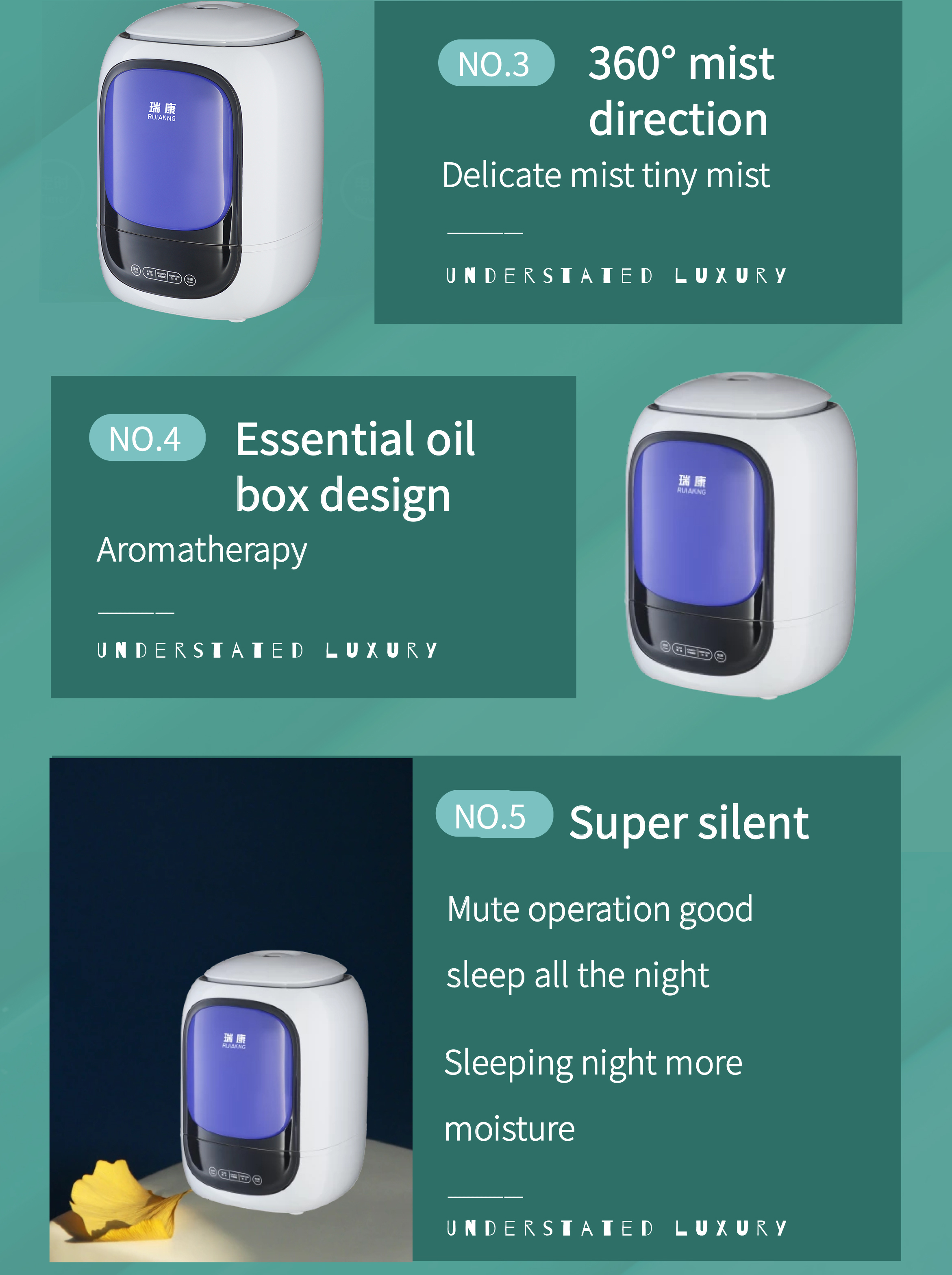 360 degree mist nozzle and aromatherapy box