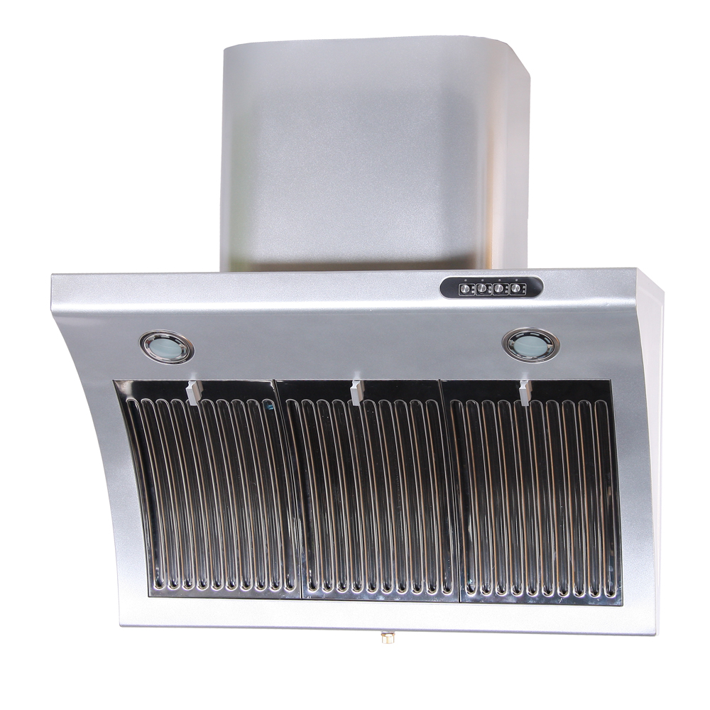 Stainless Steel Kitchen Range Hood with Integrated Lighting