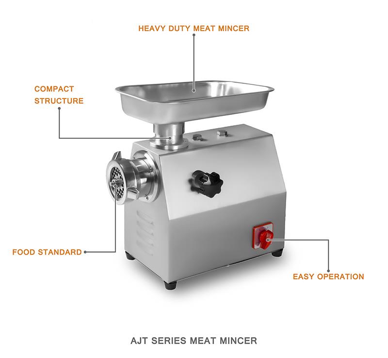 AJT Series Meat Mincer highlighting heavy duty structure and easy operation