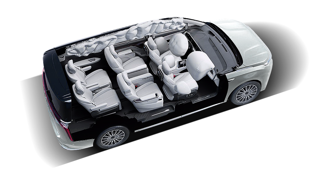 Safety airbag deployment diagram