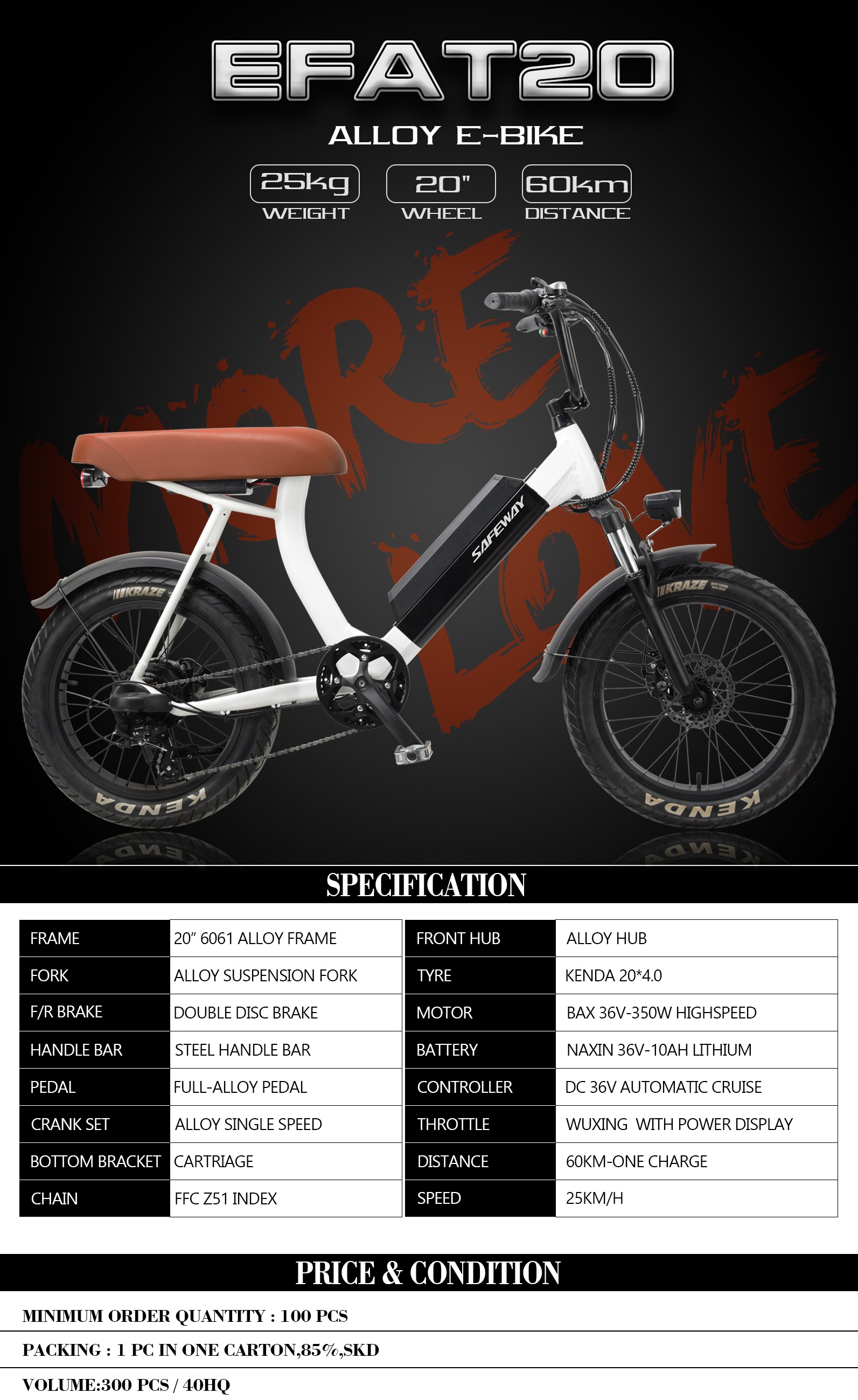 20-Inch Alloy Frame Electric Bicycle