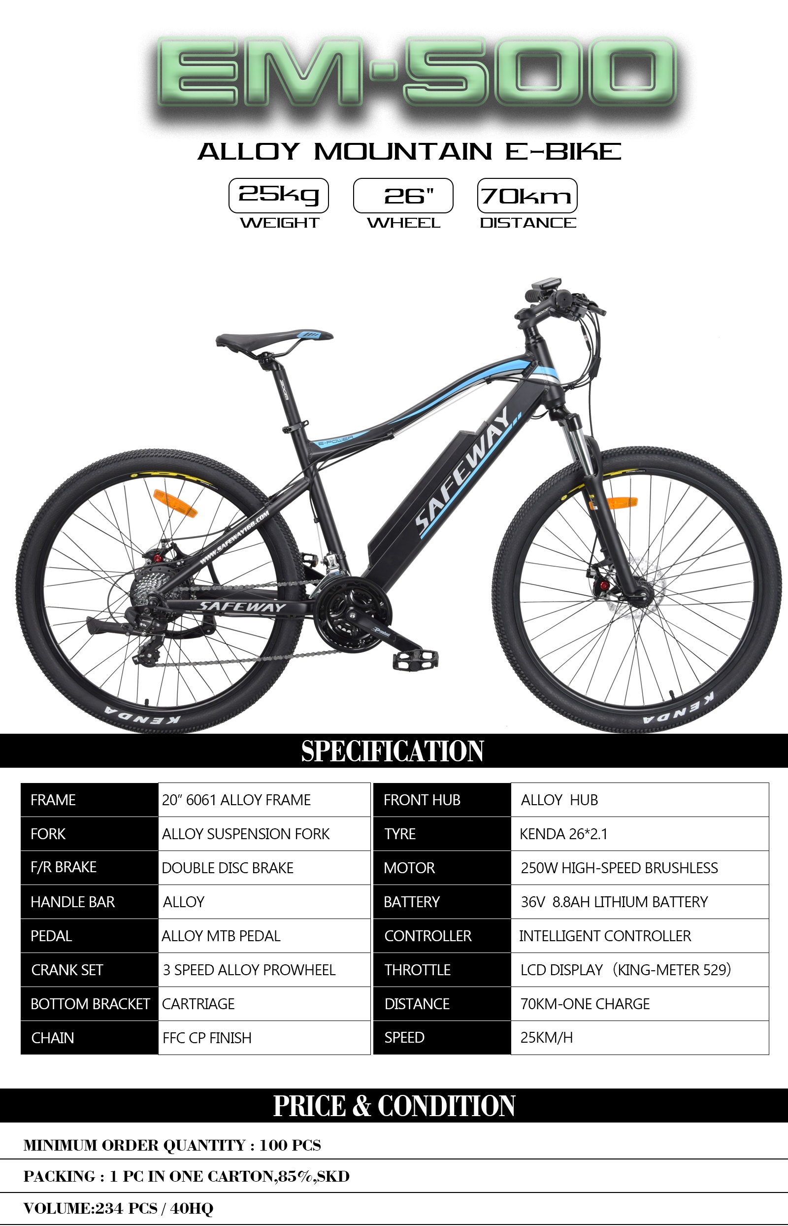 26-inch Alloy Electric Mountain Bicycle