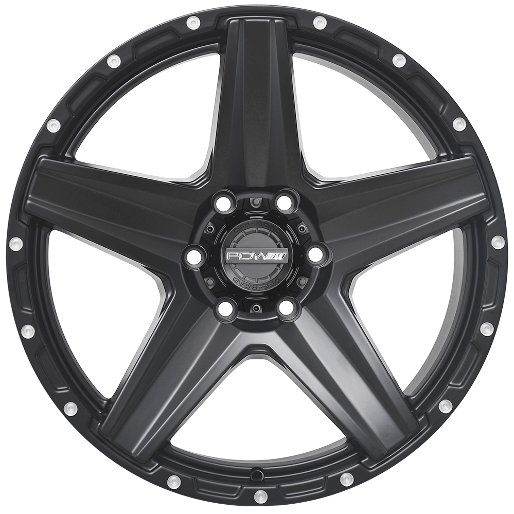Five-Spoke Matte Black Alloy Wheel for Off-Road Vehicles
