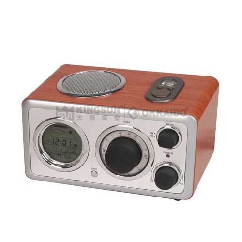Wooden AM/FM Radio with Projection Clock