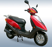 Red Urban Step-Through Scooter with Fairing