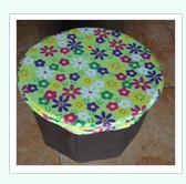 Floral Upholstered Storage Ottoman