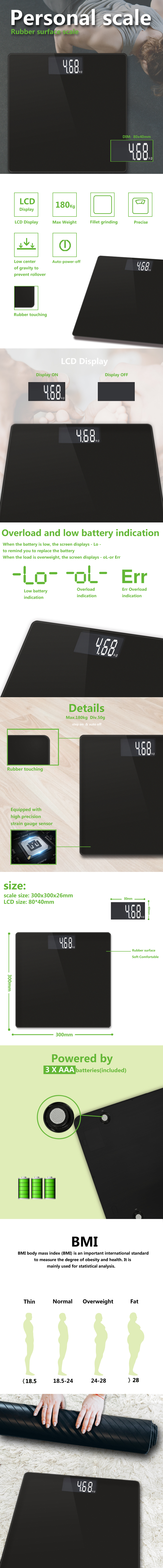 Detailed view of the digital personal scale features and LCD display