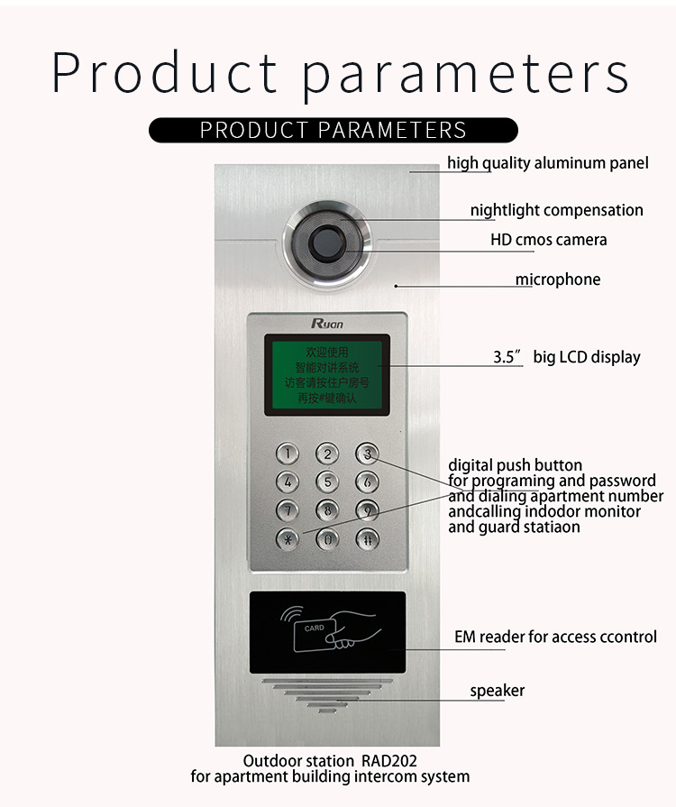 APARTMENT INTERCOM SYSTEM VIDEO DOOR PHONE - Image 2