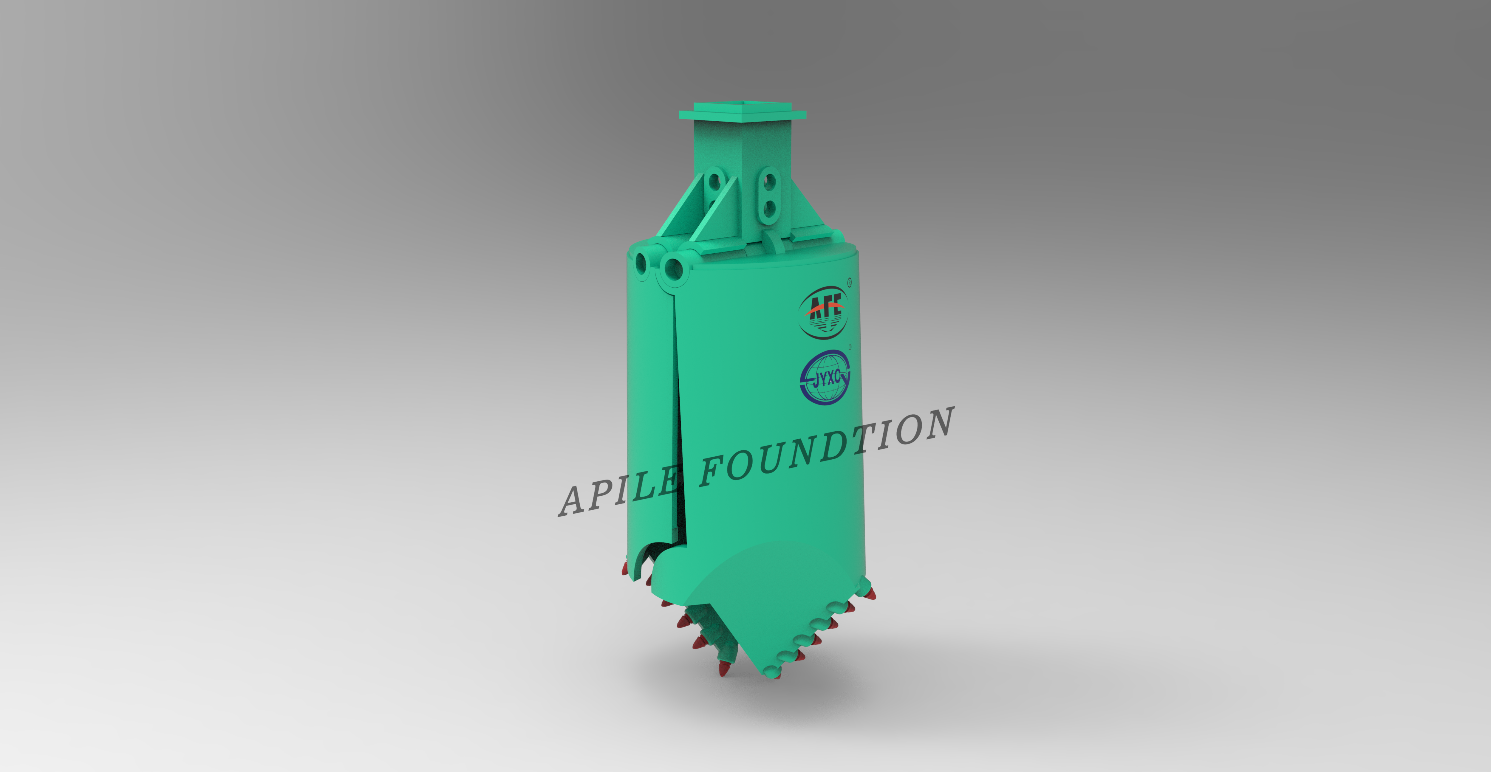 Intersecting Semi-Closed Rock Drill for Construction Piling