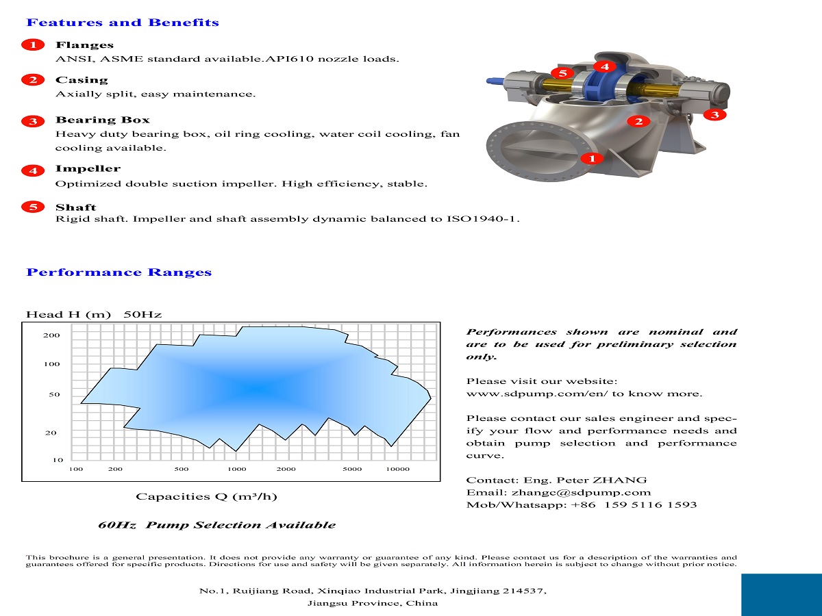 API610 BB1 Process Pump Features and Performance Curves