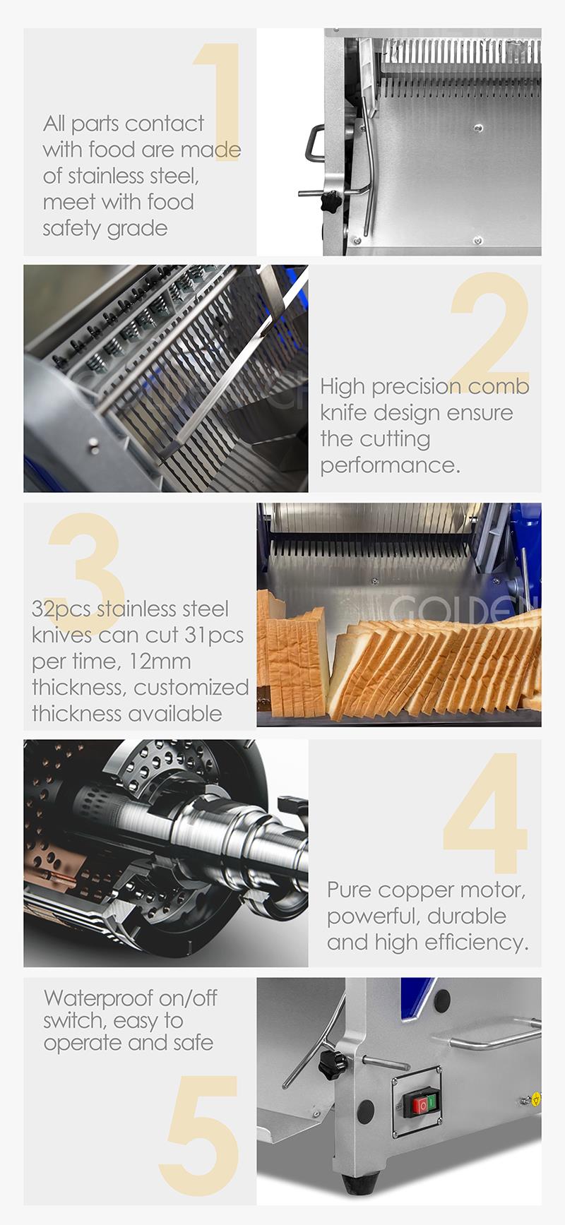 Internal blade and motor components of the bread slicer