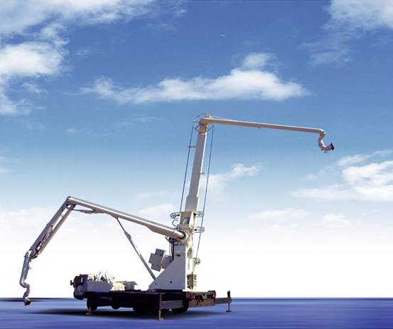 Trailer-Mounted Concrete Pump with Articulating Boom