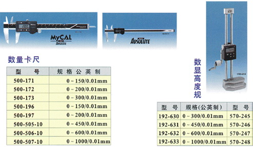Digital Calipers and Height Gauges for Assembly Lines