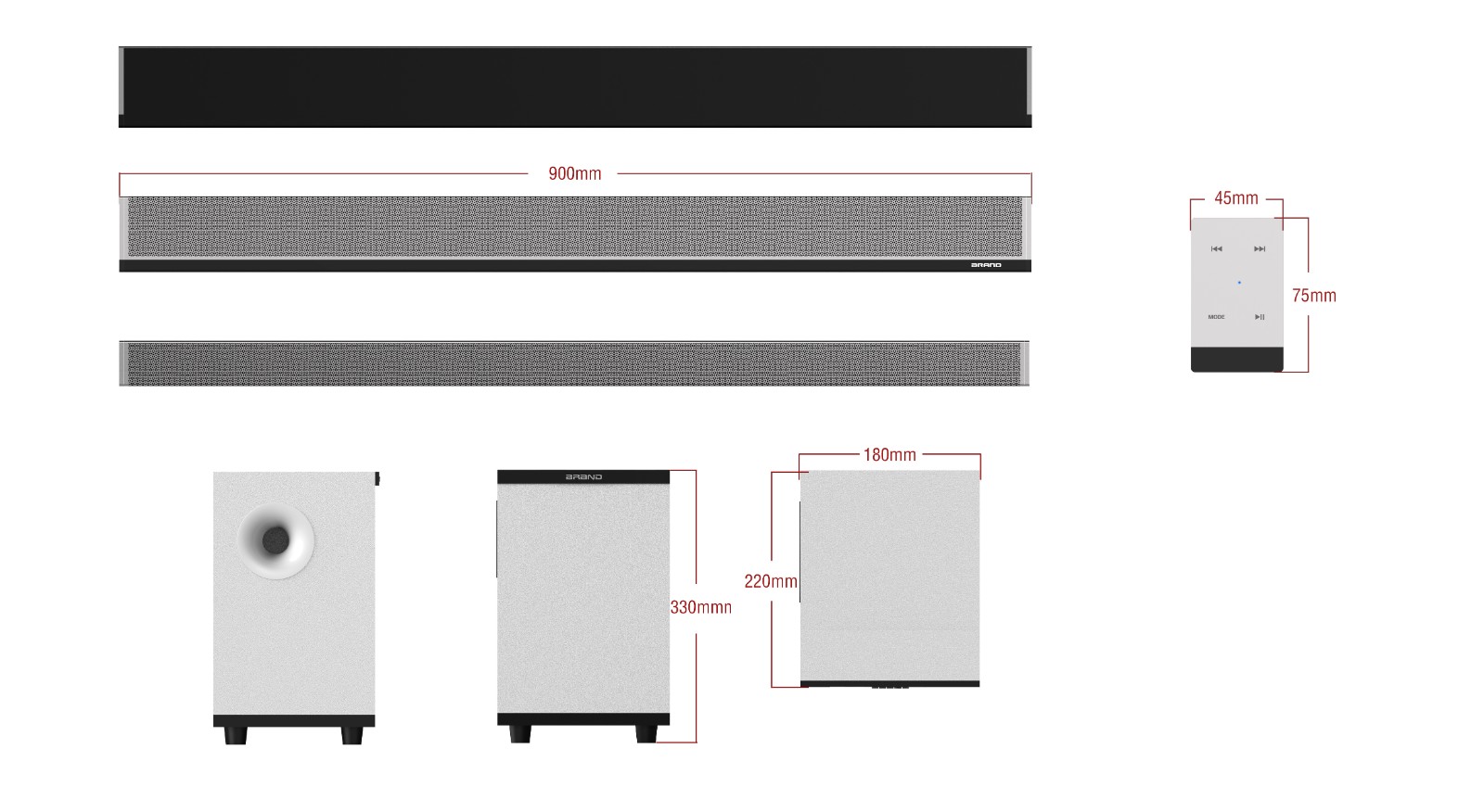 Soundbar and Subwoofer System