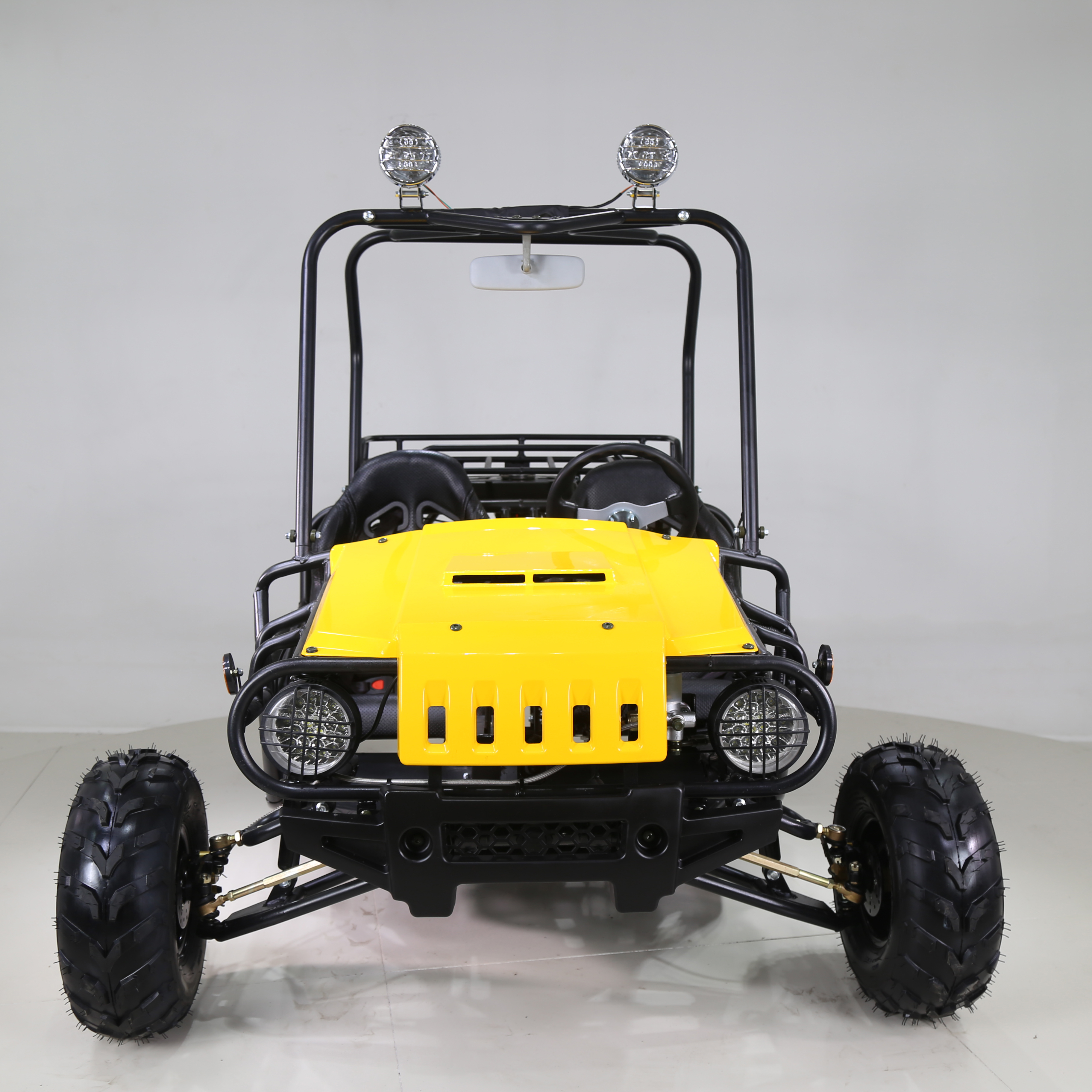 Yellow Off-Road Go-Kart with Roll Cage
