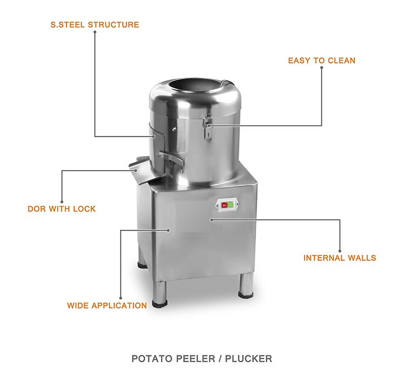Commercial potato peeler structure overview