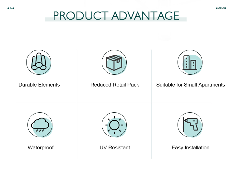 Antenna product advantages highlighting waterproof and UV resistant features
