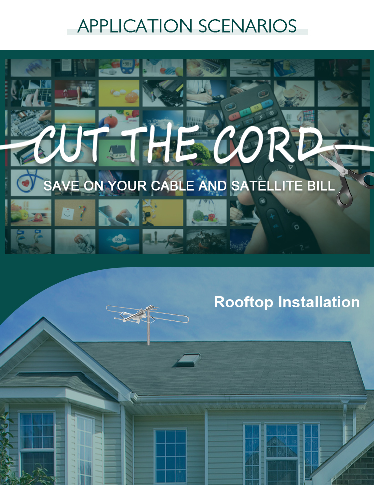 Rooftop installation scenario for the antenna