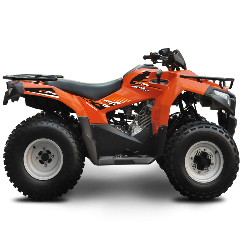 Orange 200cc All-Terrain Vehicle with Cargo Racks