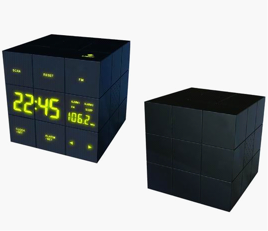 Cube Digital Alarm Clock Radio with LED Display
