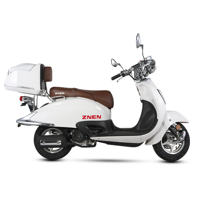 Scooter profile highlighting the re-tuned suspension and comfortable seating
