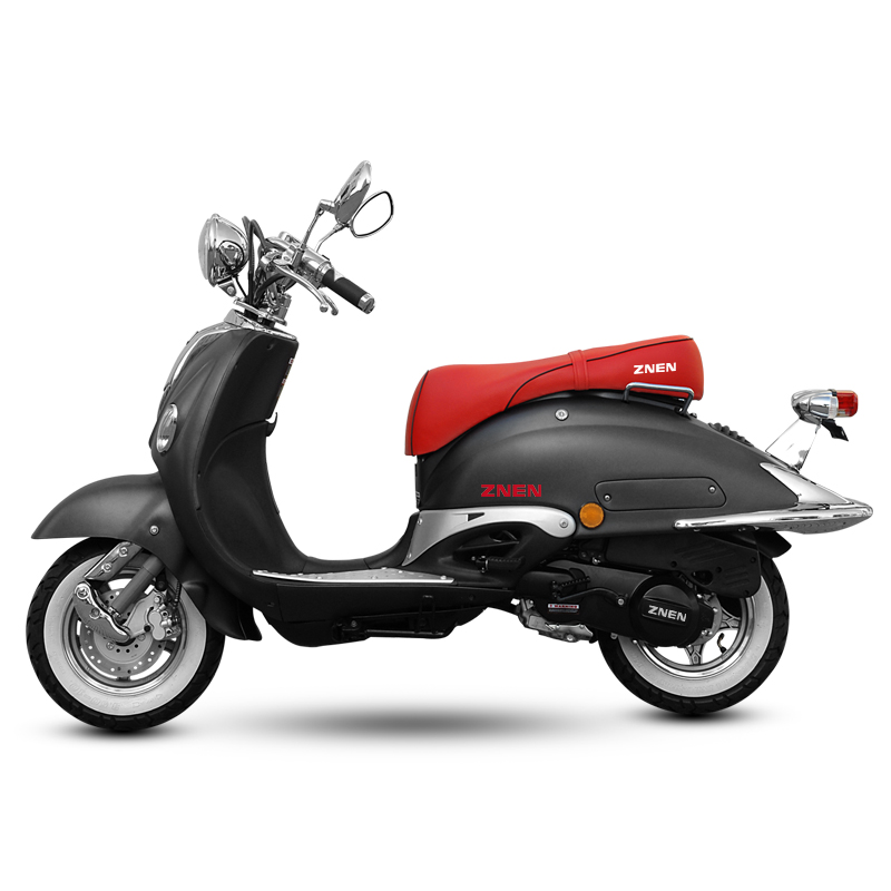 Retro Style 50cc Gas Scooter with Chrome Trim