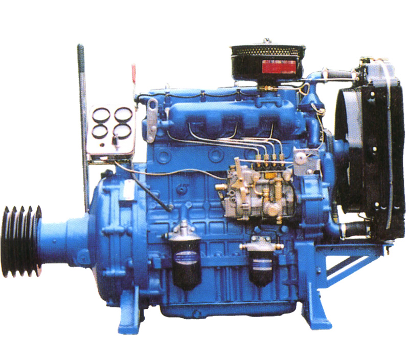 Four-Stroke Diesel Engine with Radiator
