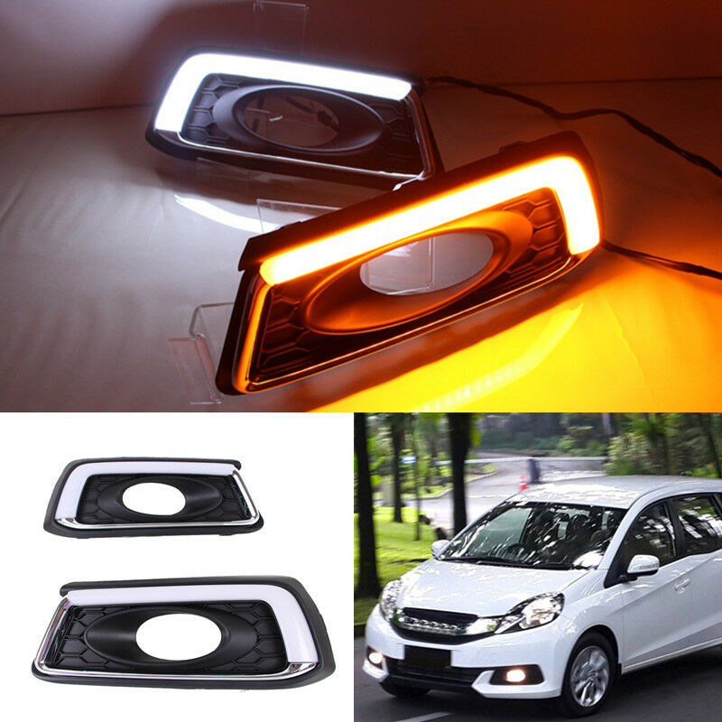 Auto Guide White Turn Yellow Signal Lamp DRL Fit For Honda Mobilio 2014-2016 - Image 2