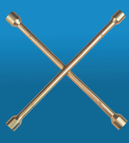 Four-Way Lug Wrench with Multiple Socket Sizes