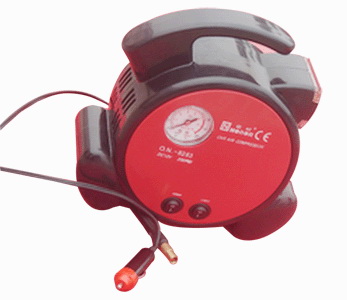 Portable 12V DC Tire Inflator with Analog Gauge