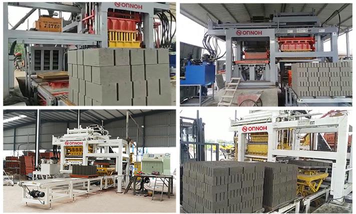 Finished concrete blocks produced by the pallet-free machine