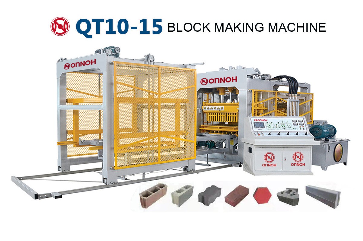 Automatic cement block forming machine paver interlock brick making machine QT10-15 china - Image 3