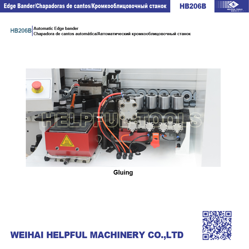Gluing and pressure roller unit