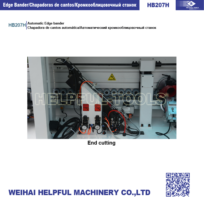 End cutting unit for clean panel edges