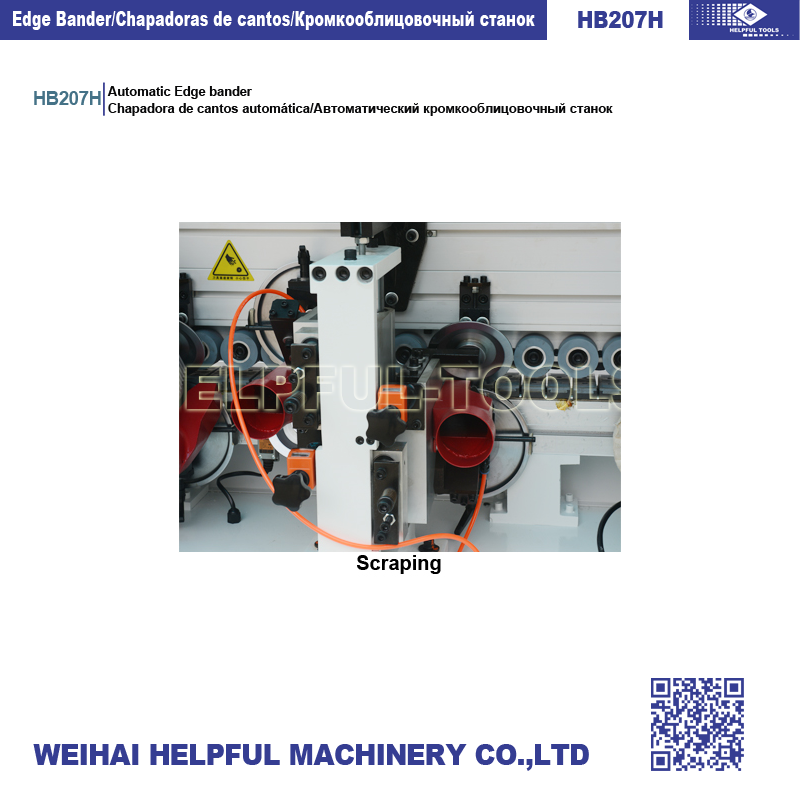 Scraping unit for removing excess adhesive