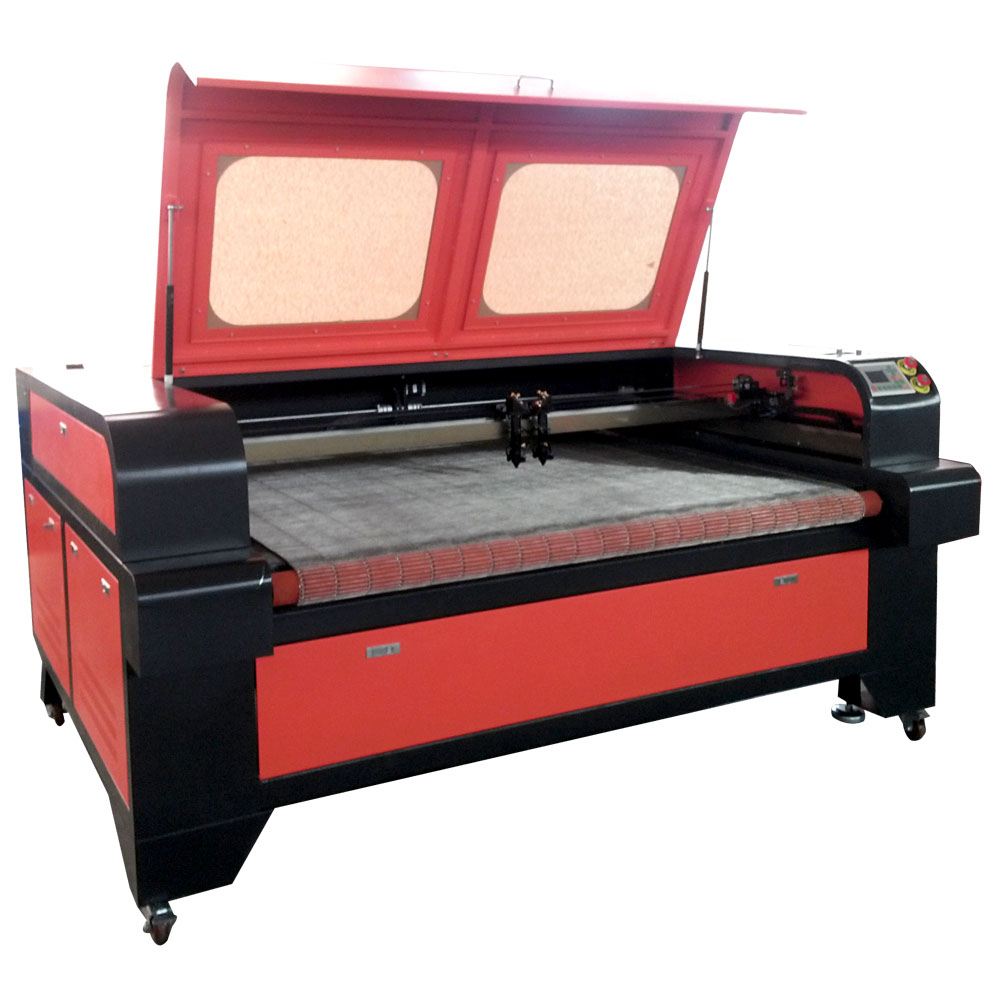 Automatic laser cutting machine with enclosed housing and gantry system