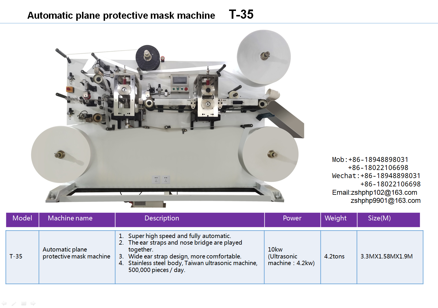 Automatic Face Mask Production Machine