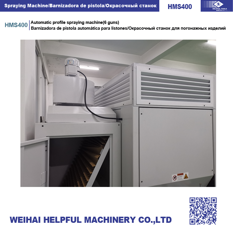 Enclosed spraying chamber