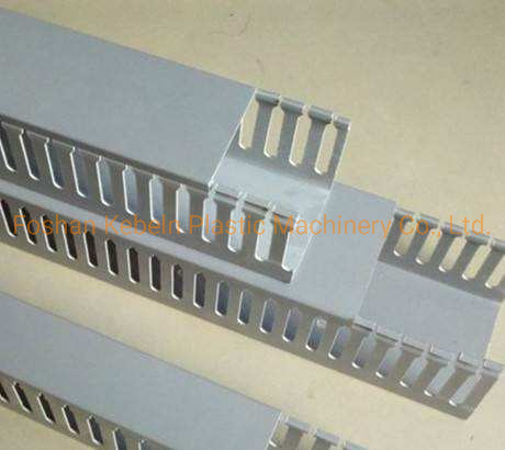 Close-up of the automatic punching mechanism for PVC trunking
