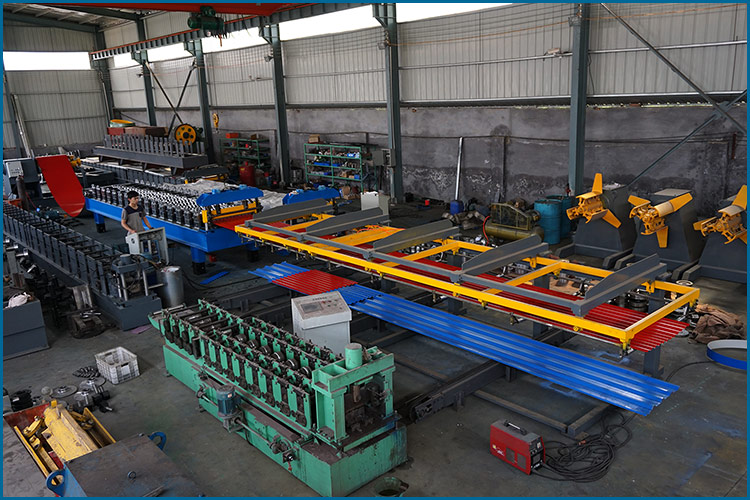 Side view of the automatic stacking system