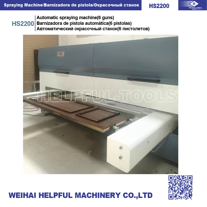 Spraying machine designed for doors and flat surfaces