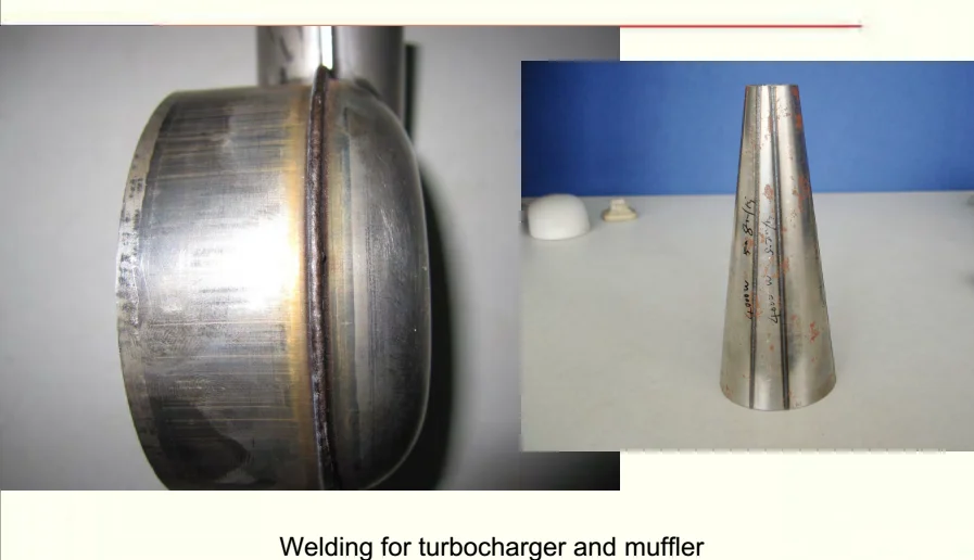 Welded turbocharger and muffler components
