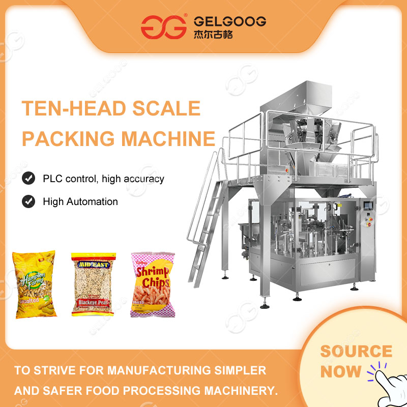 Automatic Ten Scale Peanut Nuts French Fries Potato Chips Snack Pouch Packing Machine - Image 2