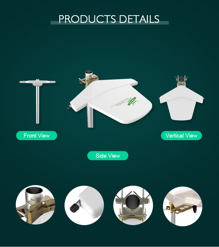 Multi-angle views of the DTVO-2 outdoor antenna