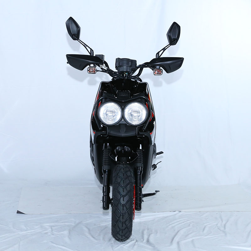 Front view showing dual headlights and rugged design
