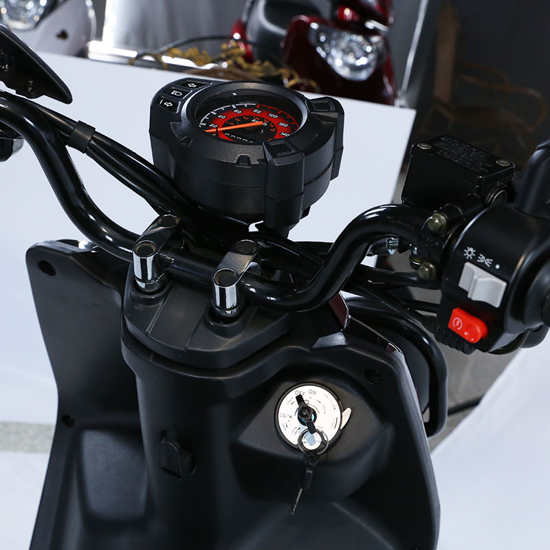 Handlebar and instrument cluster detail