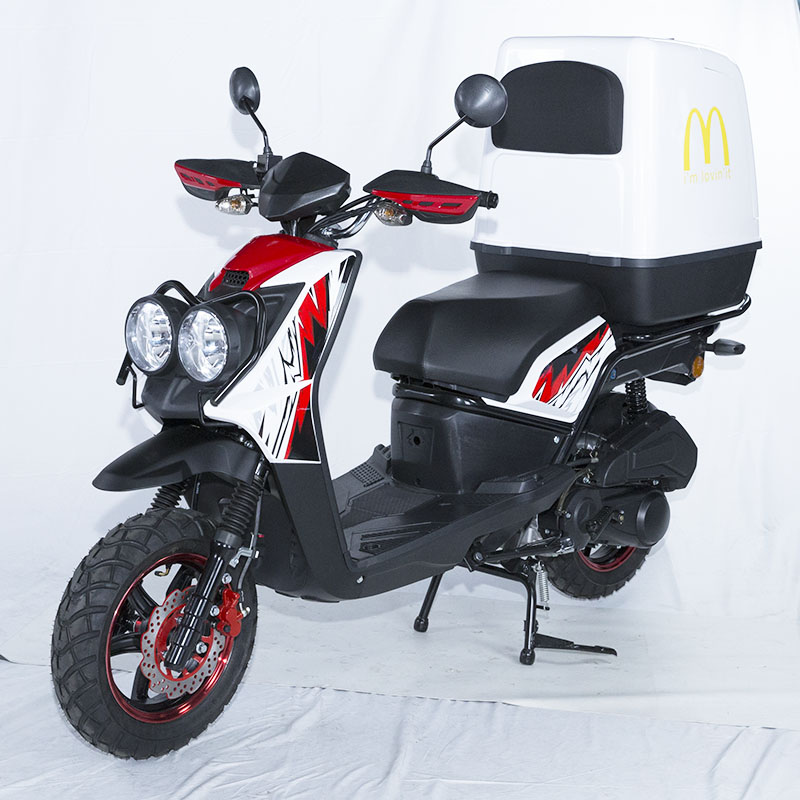 Side profile of the delivery scooter