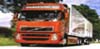 Orange Cab Tractor Truck for Long-Haul Transport