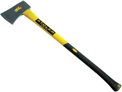 Axe with Plastic-Coated Fiberglass Handle